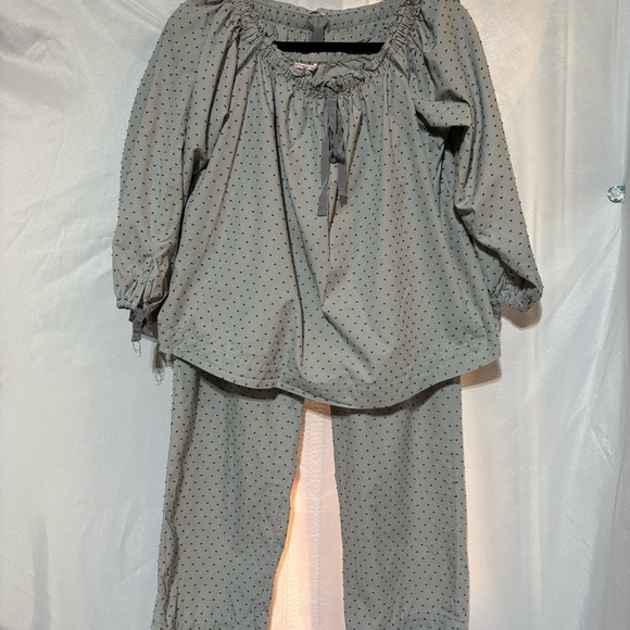 Victoria’s Secret PJ Loungewear Set Gray Swiss Dot Size S - Picture 1 of 15